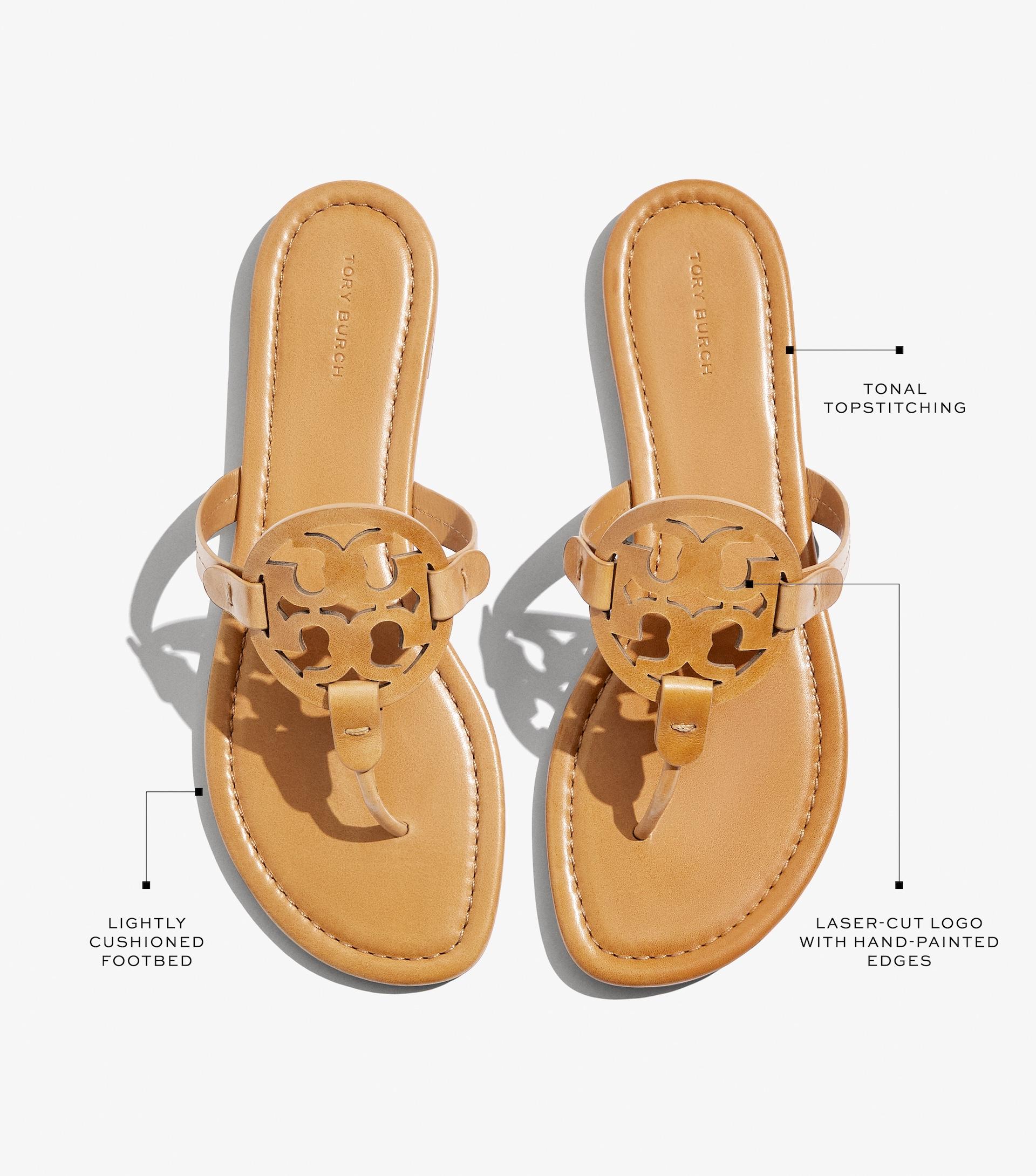 Miller Patent Sandal in light brown | Tory Burch