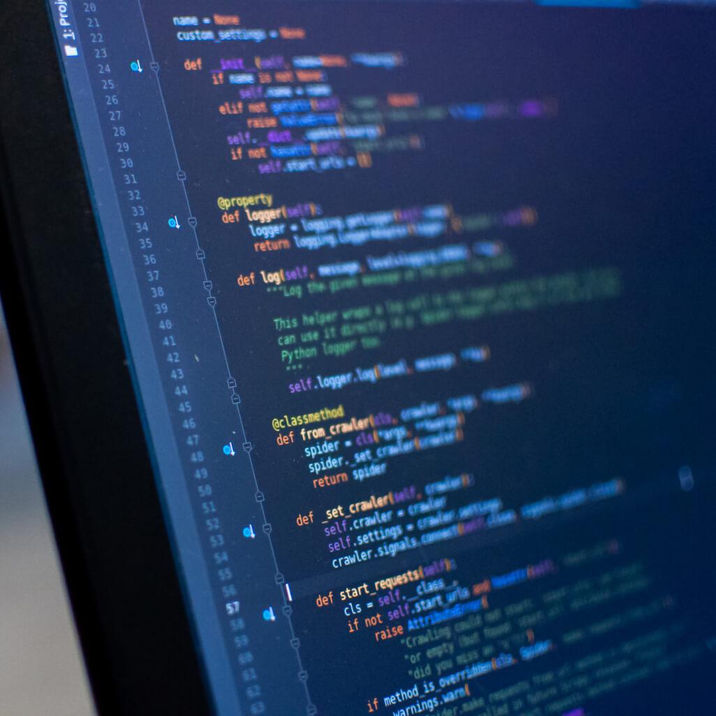 computer screen with code